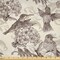 Ambesonne Hummingbirds Fabric by The Yard, Birds and Flowers Monochromic Classical Design Nostalgia Ornate, Decorative Satin Fabric for Home Textiles and Crafts, 1 Yards, Cream Beige Brown